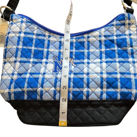 University of Memphis Spirit Ready Plaid Quilted Purse with Embroidered Logo - Picture 9 of 10